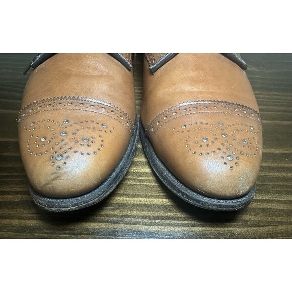 ALLEN EDMONDS Sanford Brogue Oxford Brown Cap Toe Dress Shoes Men's 12 AA - Picture 7 of 13